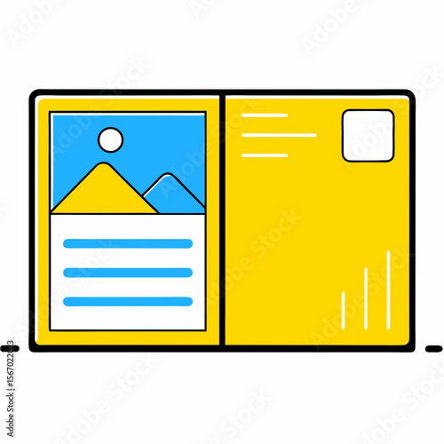 Postcard icon with empty space for message