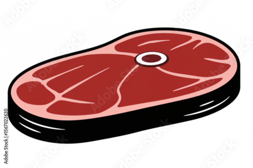 Simple beef steak cut design, a delicious graphic element for a menu, sticker, or cooking-related art, ready to be easily scaled.