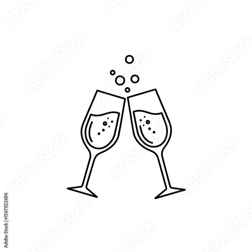  Two champagne flutes making a toast