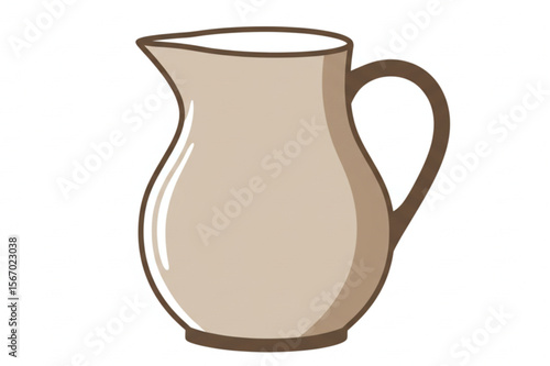 Lovely tan pitcher graphic offers simple elegance for designs, great for representing beverages, cooking, or a touch of rustic charm.
