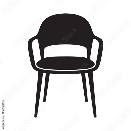 Black leather chair isolated on white background for interior and furniture design use