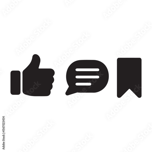Thumb up and down icons showing like and unlike gestures in vector design