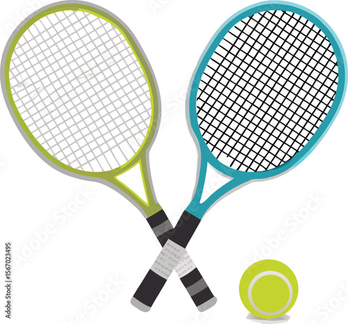 tennis racket and ball vector