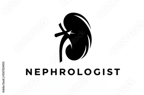 Human kidney graphic designed for Nephrologist logo, symbolizing medical care and renal health with a modern and scalable design.