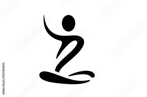 Minimalist yoga pose design embodies wellness and balance, ideal for spa branding, fitness websites, or holistic health center designs.