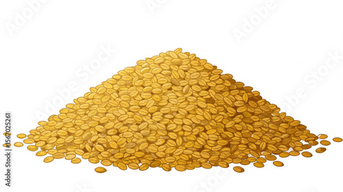 Golden lentils heap presents a culinary design element, suitable for food blogs, recipe sites, and packaging involving legume ingredients.