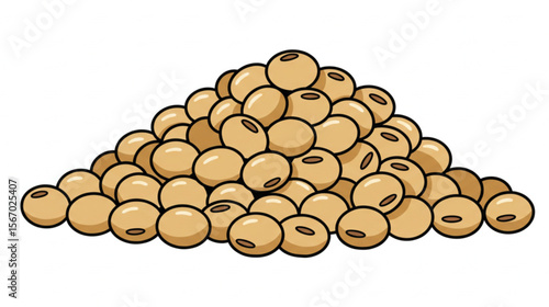 A palatable pile of soybeans, perfect for representing agriculture, cuisine, and nutrition in menus or dietary supplements.