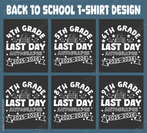 Obraz na płótnie Back to school t-shirt designs for different grade levels