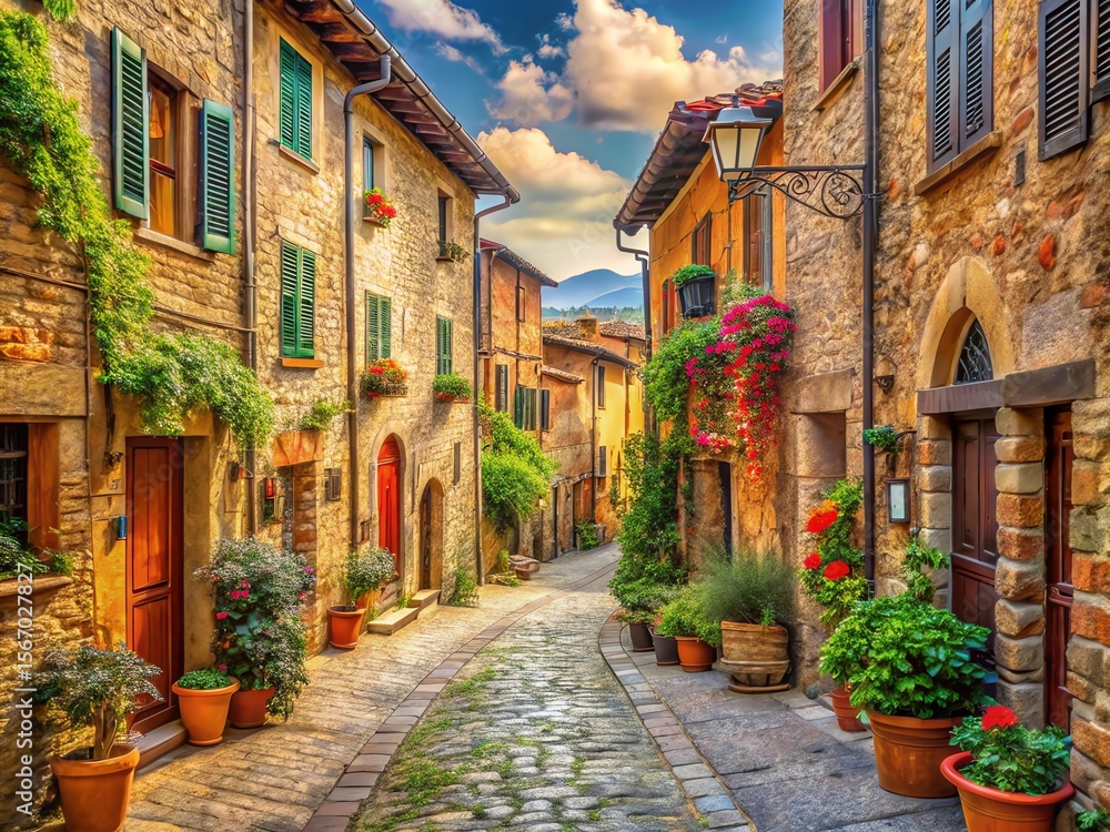 Fototapeta premium narrow street in the old town