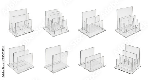 Modern Acrylic Display Stands for Organizing Documents, Brochures, or Photos in a Stylish Manner, isolated on a transparent background