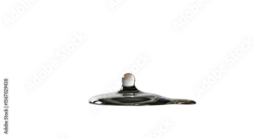 real image, spilled water drop on the floor isolated on transparent background.


