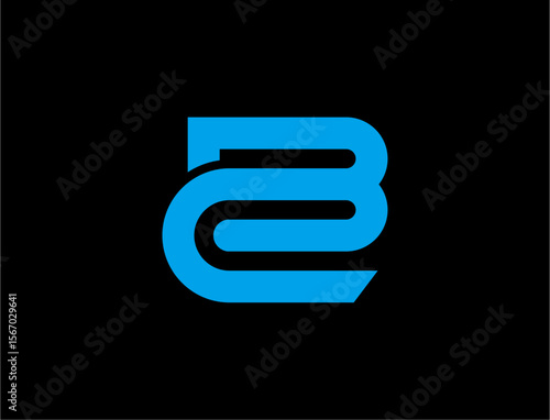 Abstract logo design combination of letters b and c