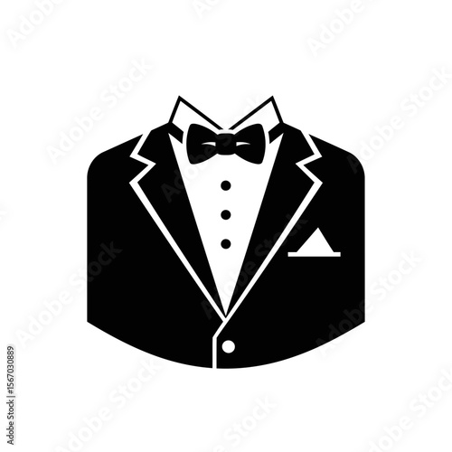 A minimalist tuxedo or suit icon