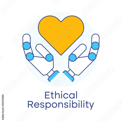 Tech Accountability and Ethical Responsibility Icon with editable stroke