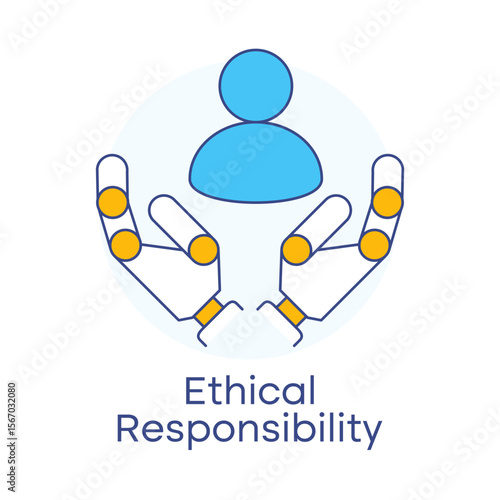 Ethical Responsibility AI Governance Fairness Integrity Oversight Icon with editable stroke