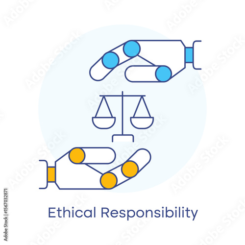 Responsible Innovation and Fair AI Icon with editable stroke