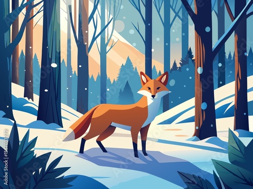 fox in the snow