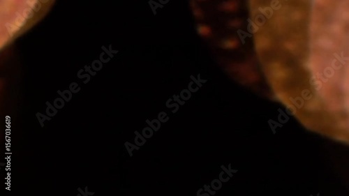 Abstract blurry shapes moving in a dark background, dreamy concept