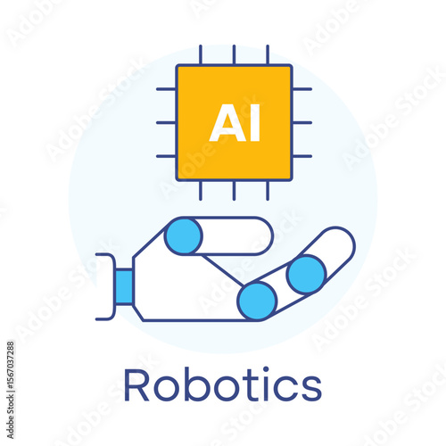 Robotics Automation AI Technology Innovation Machine Systems Icon with editable stroke