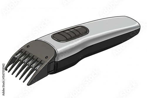 Modern electric hair clipper for professional barber services, suitable for grooming designs, icons, logos, or personal care graphics.