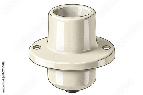 Ceramic light socket provides a clean and modular component for electrical fixture or lamp design, ideal for customizable projects.