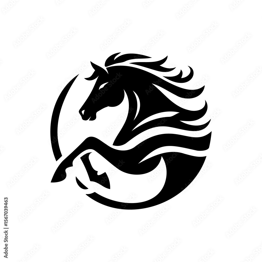 Fototapeta premium Horse head silhouette vector illustration