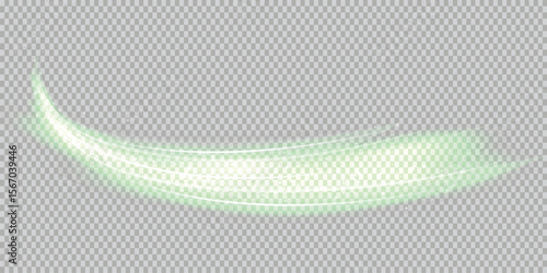 Realistic green light effect isolated on transparent background. Glowing neon flare, lens glow, sparkle, and burst—perfect for overlays, photo editing, web design, and visual effects