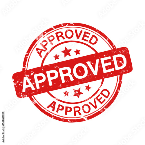 Approved stamp vector graphic for business authorization and validation design