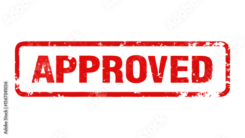 Approved stamp vector graphic for business and confirmation with red ink mark