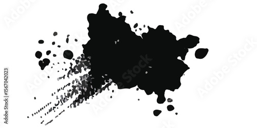 ink blots and splats. detailed ink splats Hyperrealistic Highly Detailed Isolated On Transparent Background	
