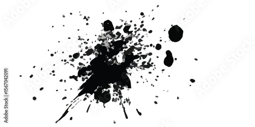 ink blots and splats. detailed ink splats Hyperrealistic Highly Detailed Isolated On Transparent Background	