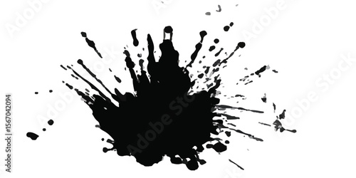 ink blots and splats. detailed ink splats Hyperrealistic Highly Detailed Isolated On Transparent Background	