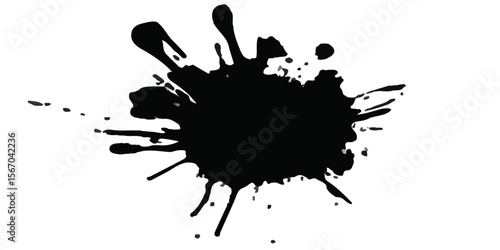 Abstract Black and White Ink Splats Creating a Grunge Effect. Transparent PNG available detailed ink splats Hyperrealistic Highly Detailed Isolated On Transparent Background	