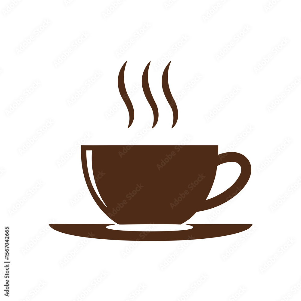 Obraz premium Coffee cup with steam vector graphic illustration