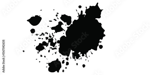 Abstract Black and White Ink Splats Creating a Grunge Effect. Transparent PNG available detailed ink splats Hyperrealistic Highly Detailed Isolated On Transparent Background	
