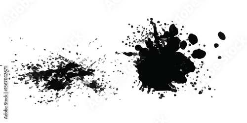 Abstract Black and White Ink Splats Creating a Grunge Effect. Transparent PNG available detailed ink splats Hyperrealistic Highly Detailed Isolated On Transparent Background	

