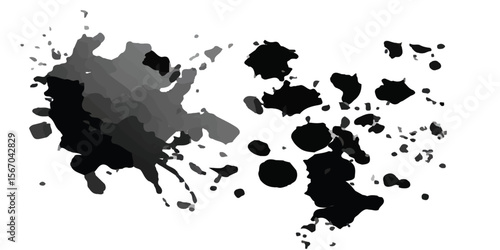 ink blots and splats. detailed ink splats Hyperrealistic Highly Detailed Isolated On Transparent Background	
