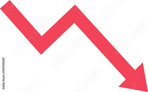 Bankruptcy, financial market crash, Red arrow going down stock icon on white background. suitable for web site design, logo, app, UI. graph chart down trend symbol.chart going down sign.