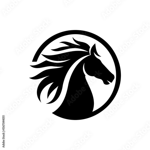 black and white horse silhouette vector illustration 