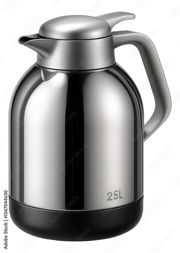 Fototapeta premium Compact thermal pot with a 2.5-liter capacity, perfect for a small apartment kitchen to quickly pour hot water for cooking or beverages.