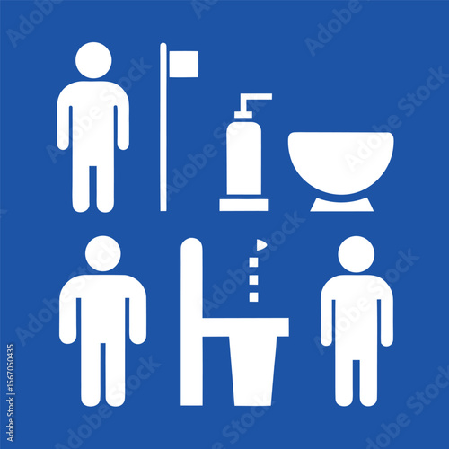 Restroom symbols for accessible toilet design