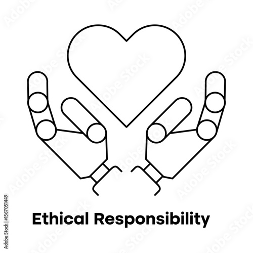 Tech Accountability and Ethical Responsibility Icon with editable stroke