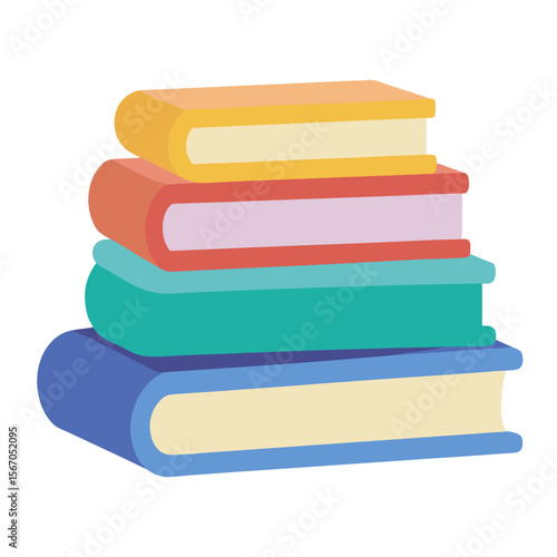 stack of books isolated on white