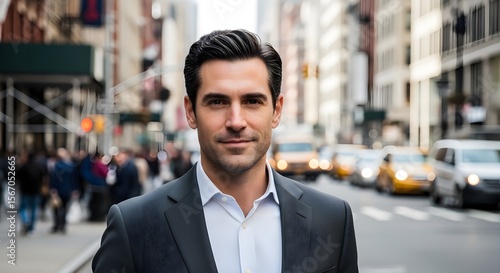 Wallpaper Mural A confident man stands in a city street, smiling at the viewer. Torontodigital.ca