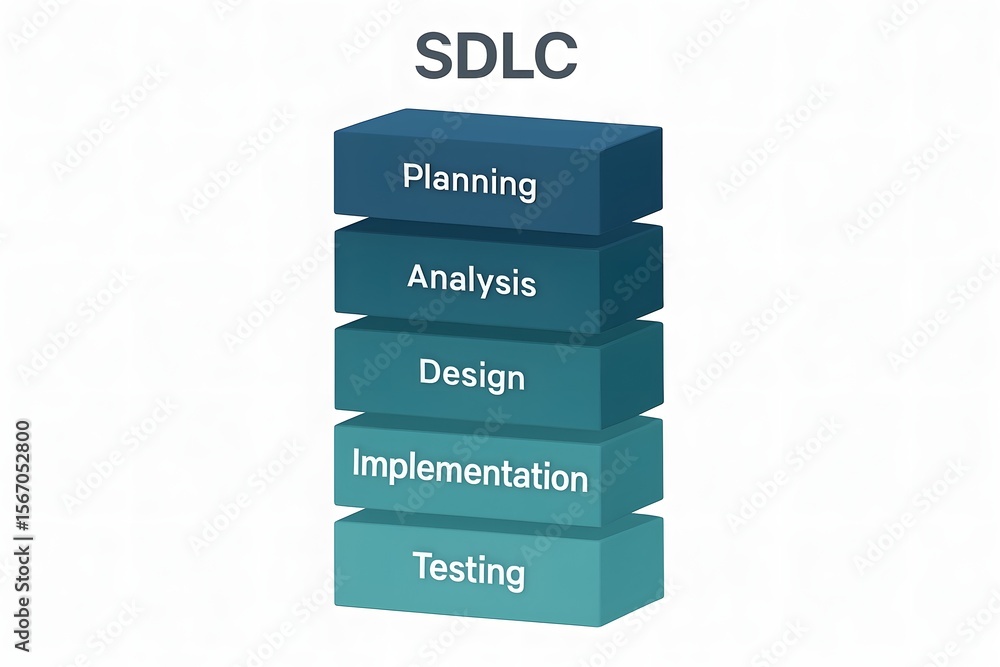 Obraz premium Sleek SDLC Infographic with Modern Development Process Design for Software Teams