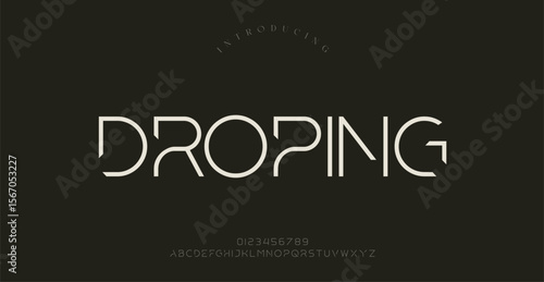 Droping abstract modern sans serif alphabet font