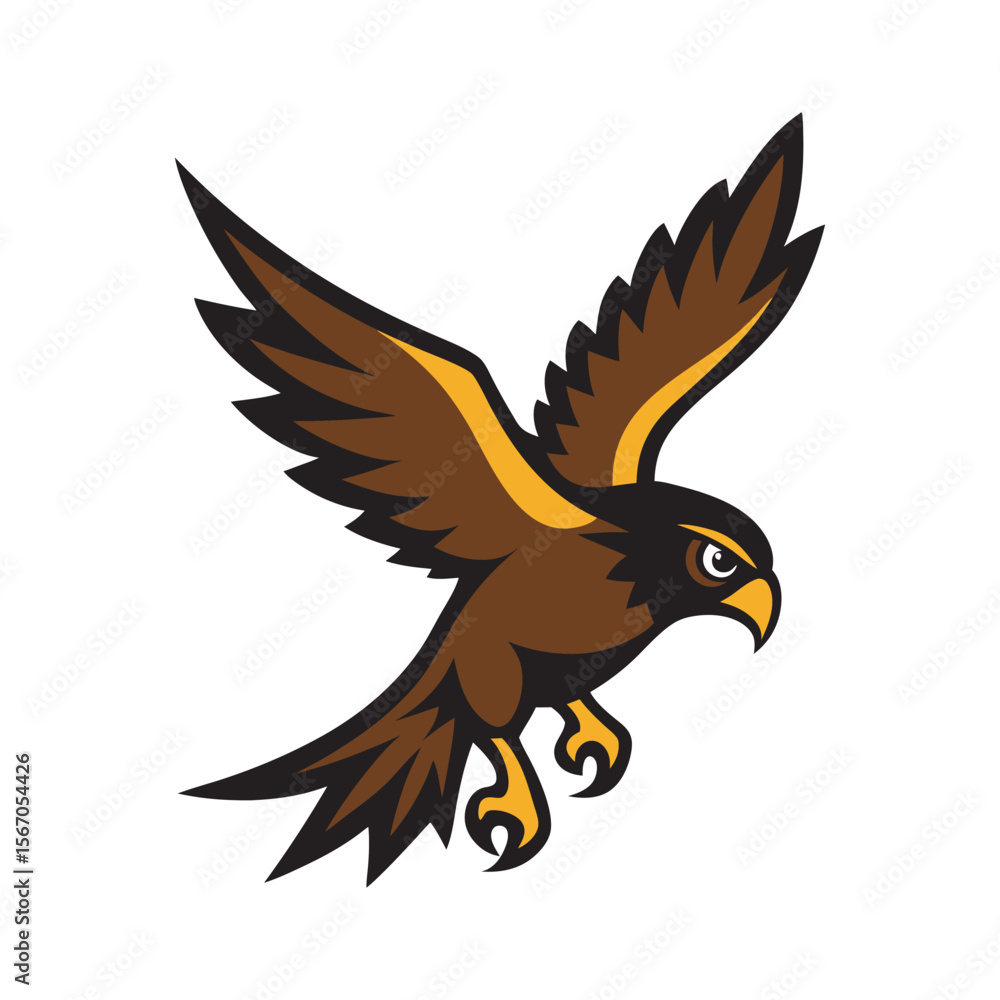 Fototapeta premium Falcon Landing With Talons Extended