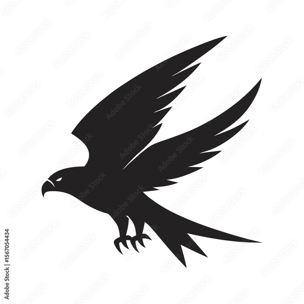 Fototapeta premium Falcon Diving Down In Hunt Pose