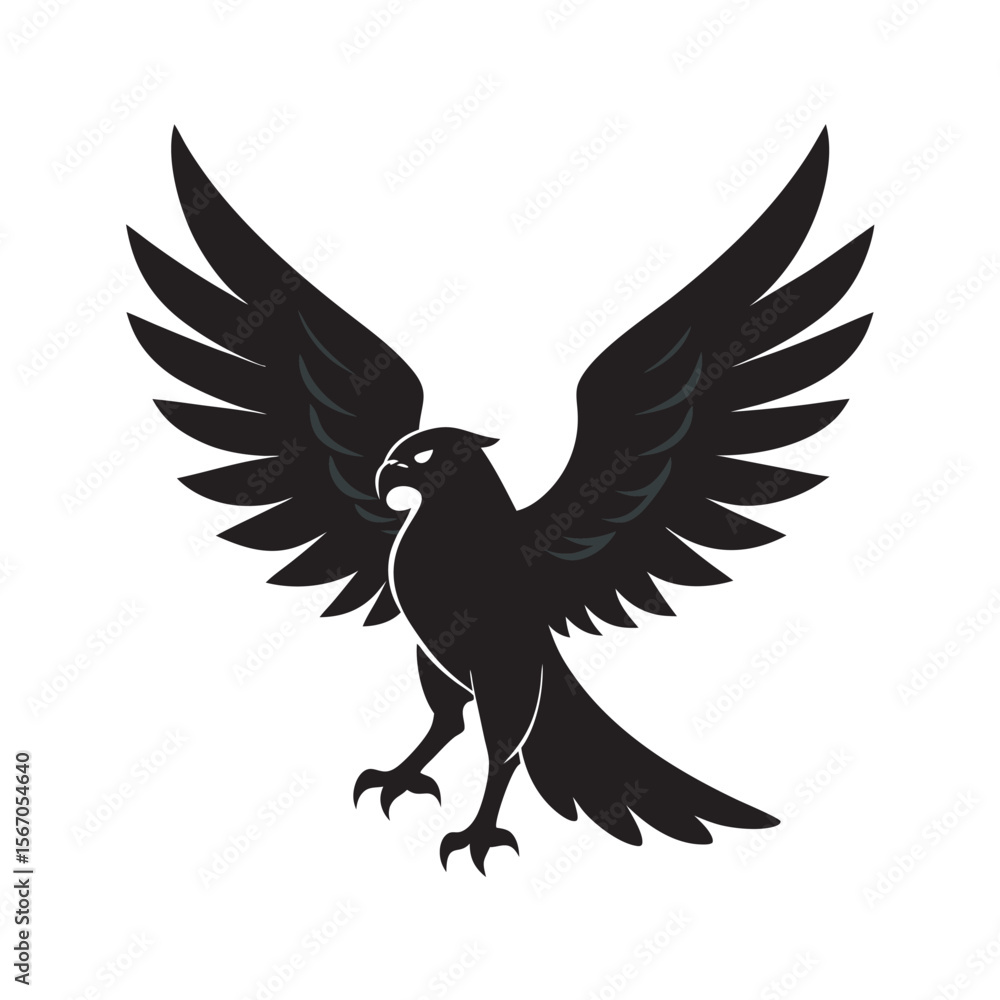 Obraz premium Fully Spread Falcon Wings In Flight