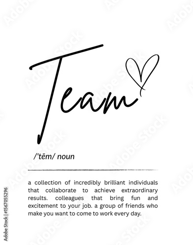Printable Team Definition Quote – Work Friendship Gift, Leaving Present for Coworker, Motivational Wall Art for Office Decor